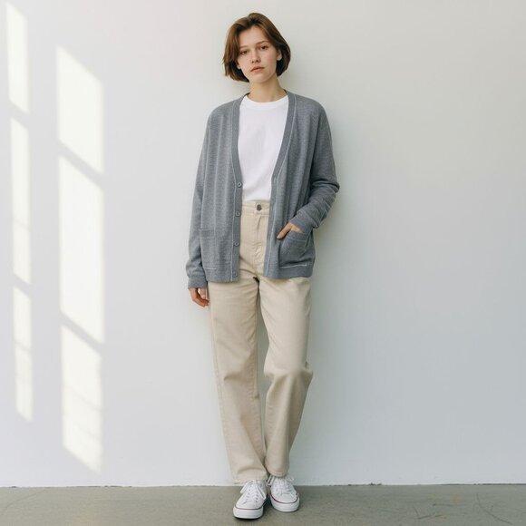 Banana Republic Sweaters - Banana Republic Long Sleeve Button Down V-Neck Cardigan Sweater Grey